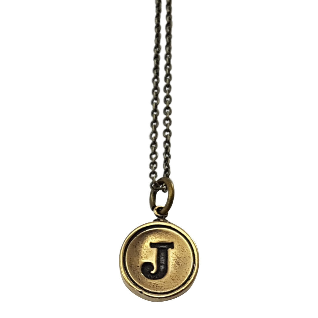 Initial Letter Necklace - Bronze - Gwen Delicious Jewelry Designs