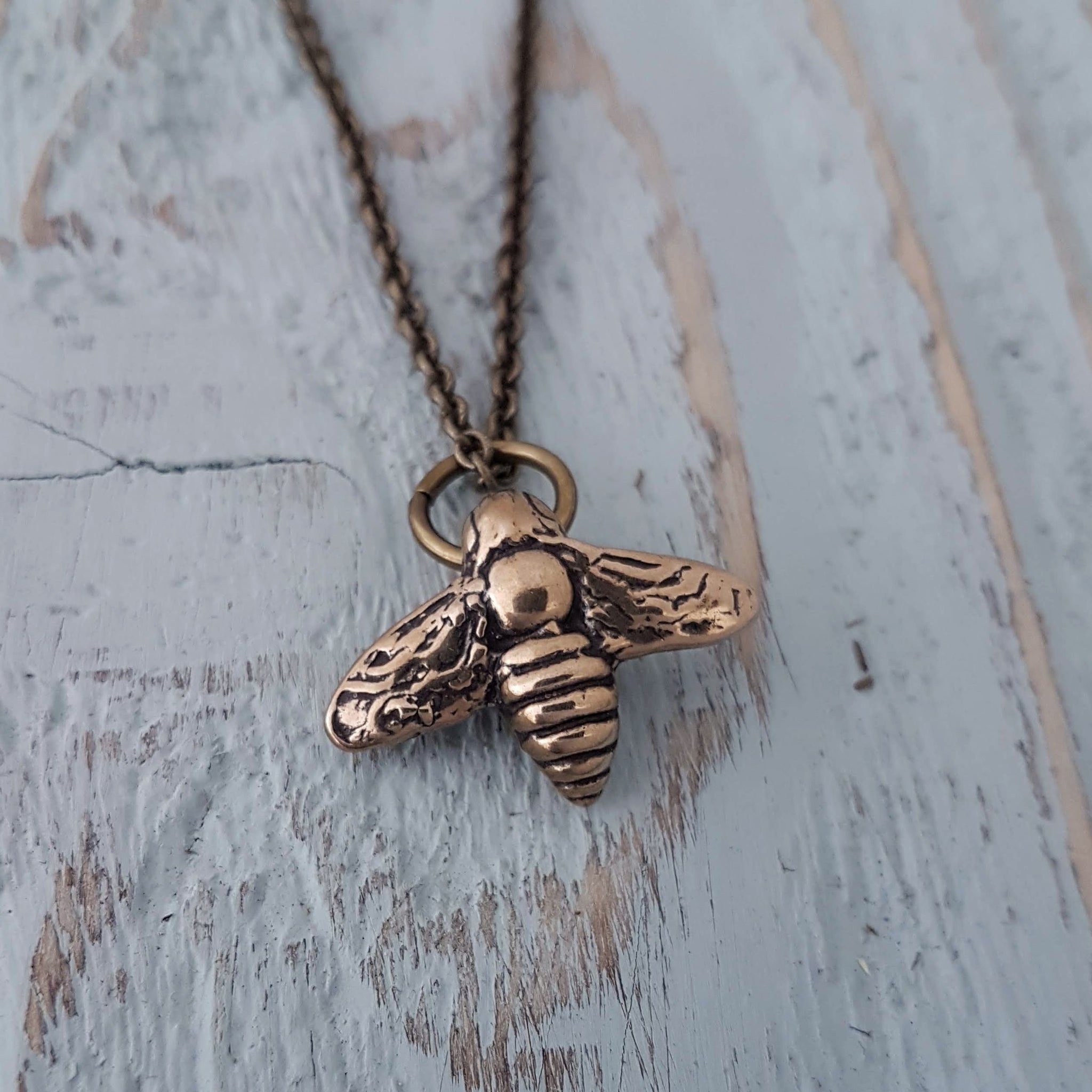 Flying Honey Bumble Bee Charm Necklace - Gwen Delicious Jewelry Designs