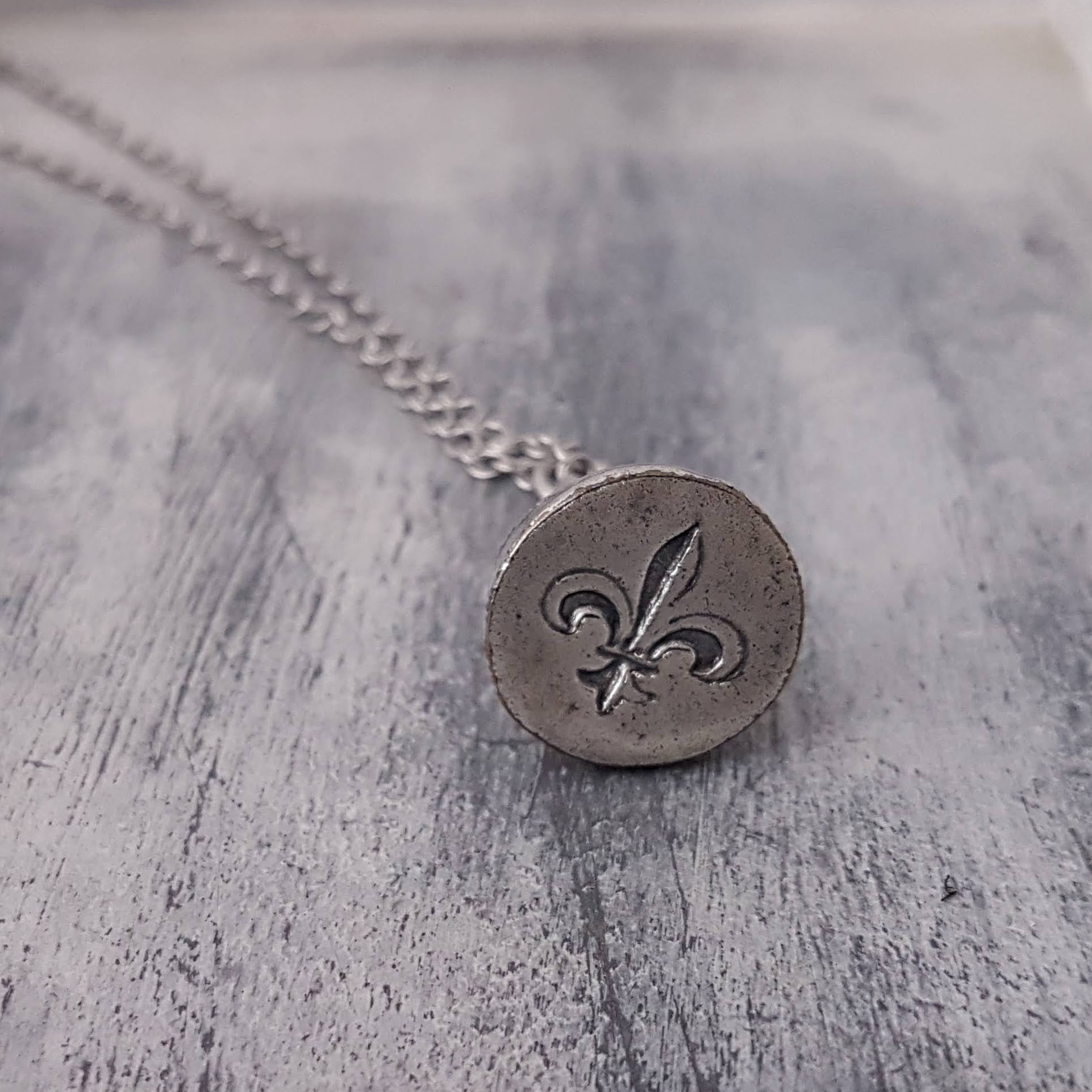 Wax Seal Necklace Fleur de Lis Seal Stamper - Gwen Delicious Jewelry Designs