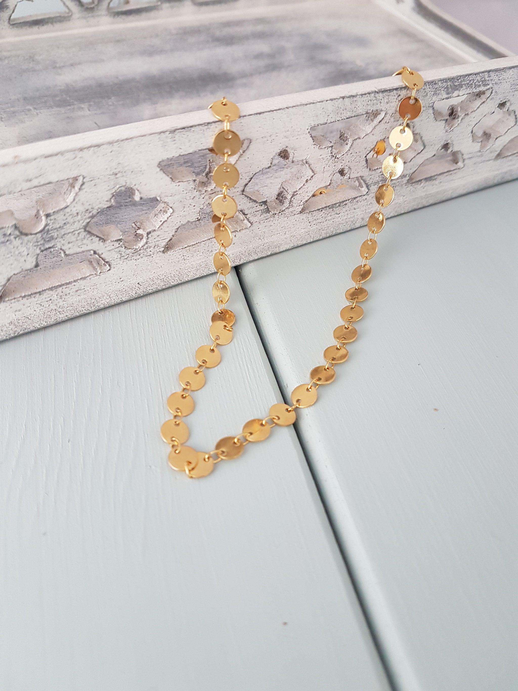 Tiny Boho Coin Choker Necklace - Gwen Delicious Jewelry Designs
