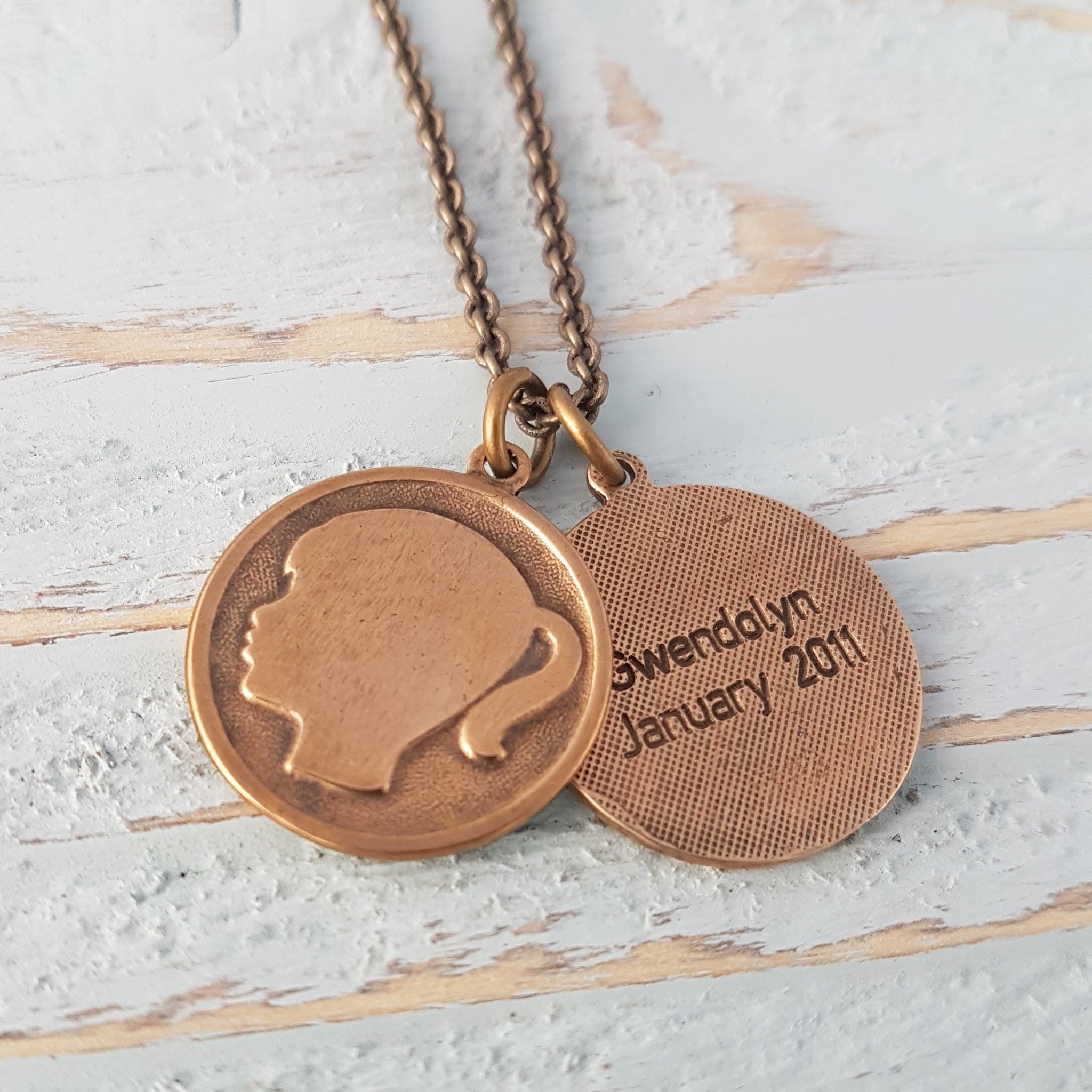Son or Daughter Silhouette Necklace - Necklace for Mom - Gwen Delicious Jewelry Designs