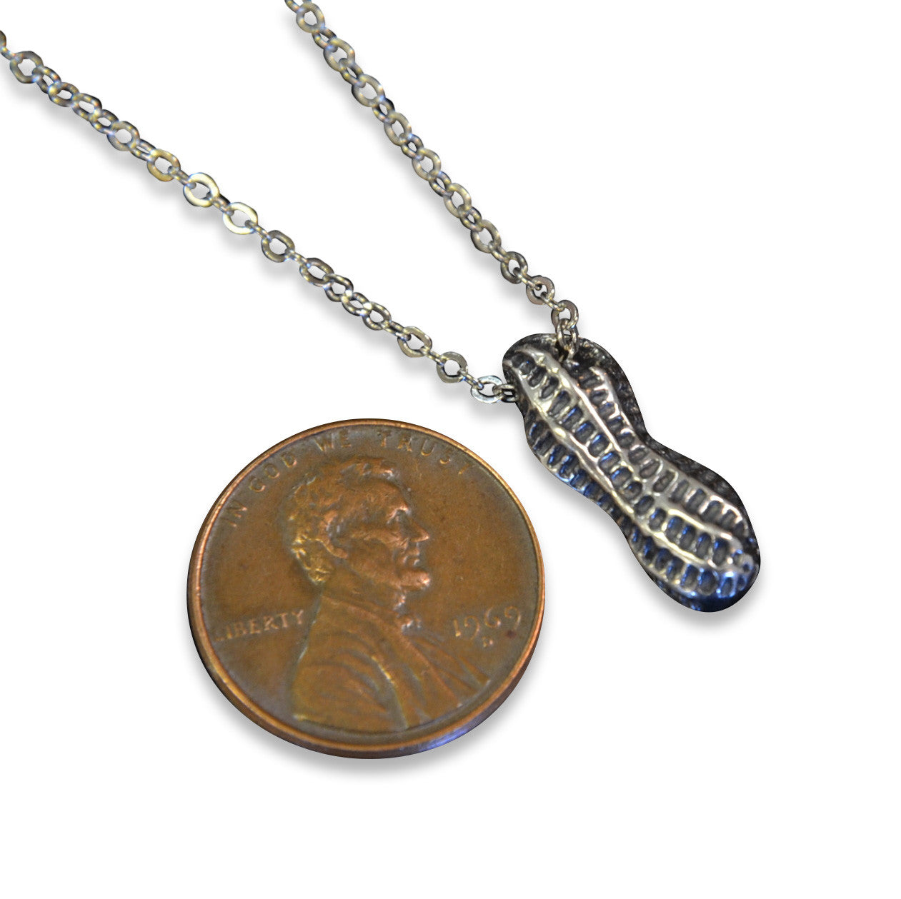 Tiny Peanut Charm Pendant Necklace - Gwen Delicious Jewelry Designs