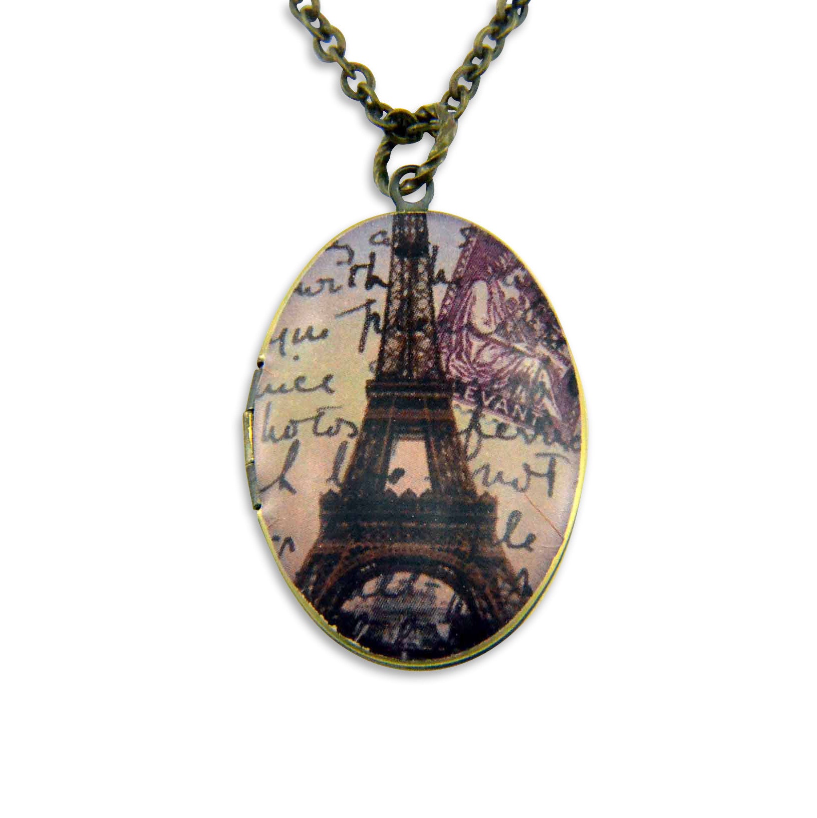 Greetings from Paris Vintage Theme Photo Locket - Gwen Delicious Jewelry Designs