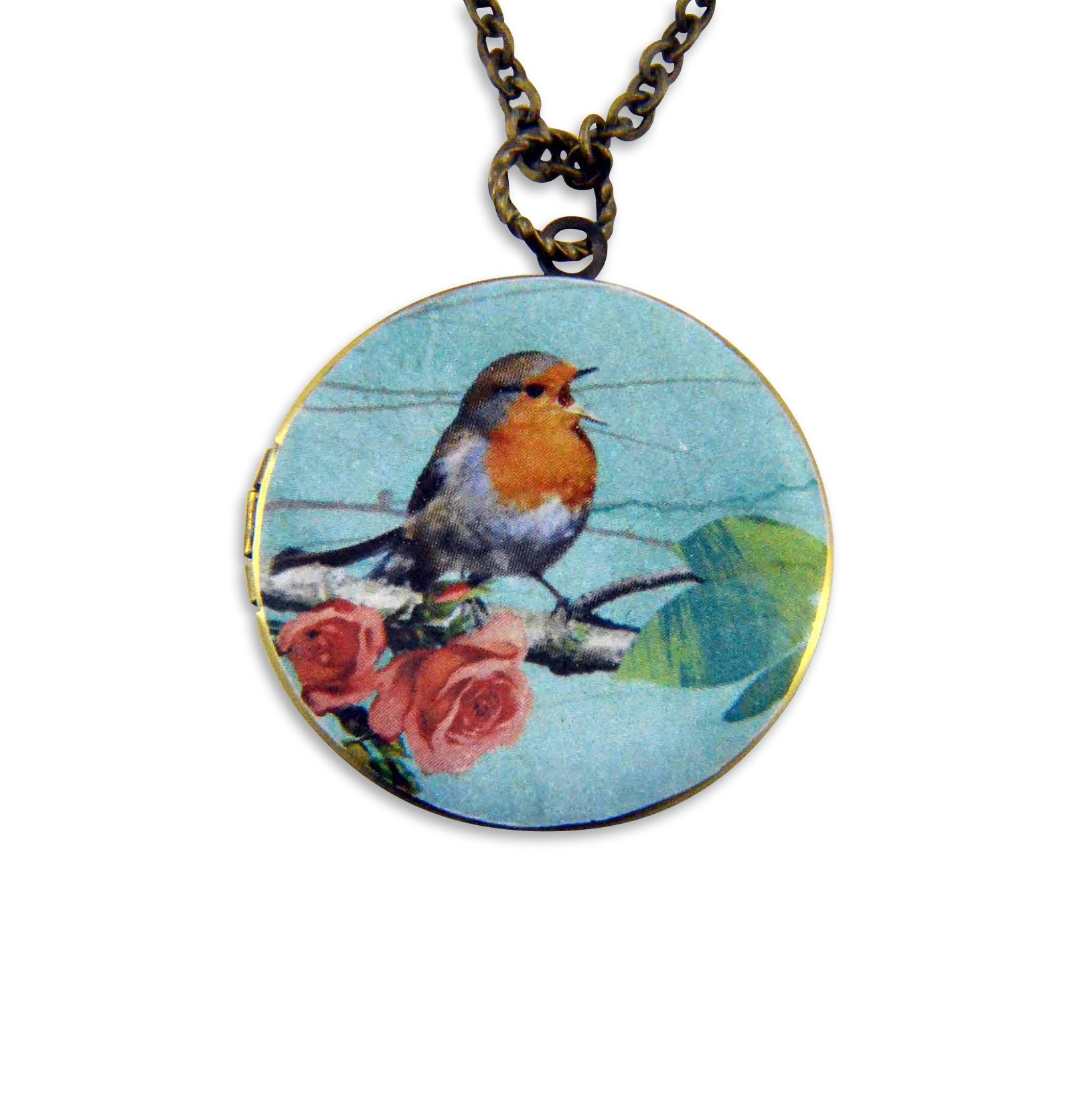 The Robin Vintage Theme Photo Locket - Gwen Delicious Jewelry Designs