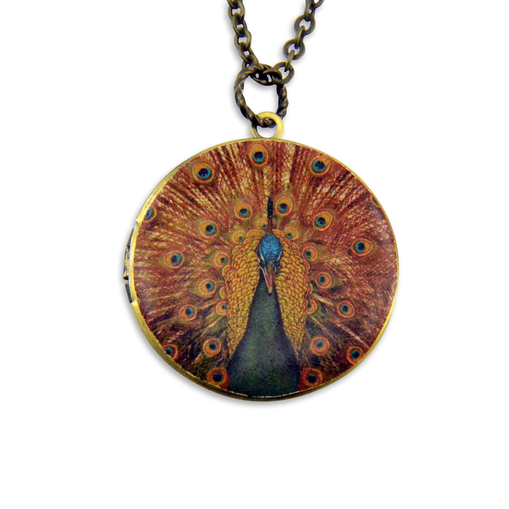 Mrs. Peacock Vintage Theme Photo Locket - Gwen Delicious Jewelry Designs