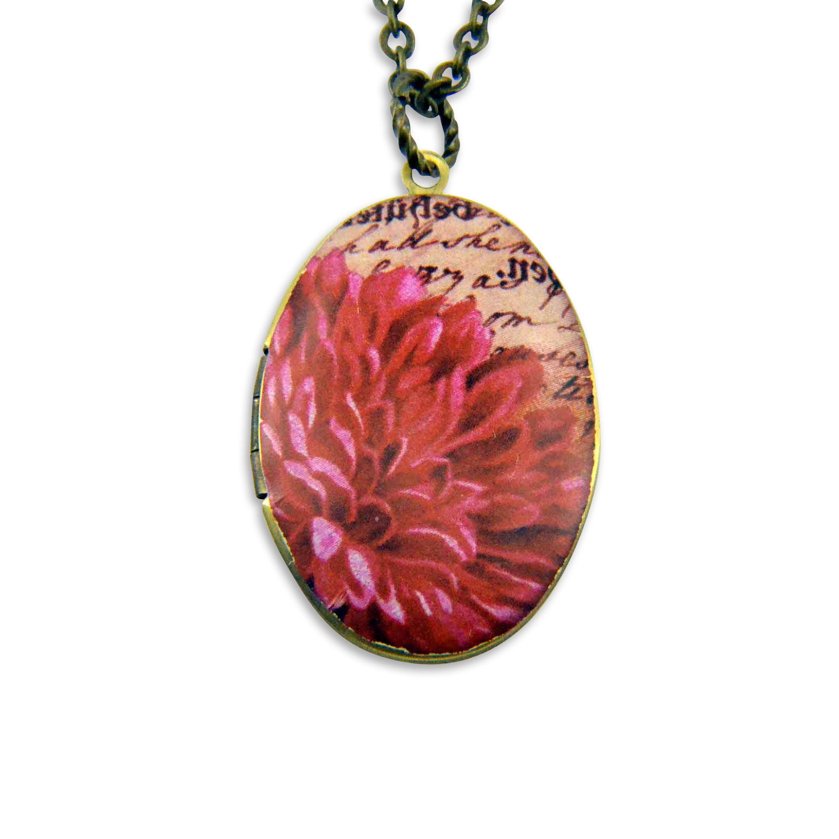 Red Scent Vintage Theme Photo Locket - Gwen Delicious Jewelry Designs