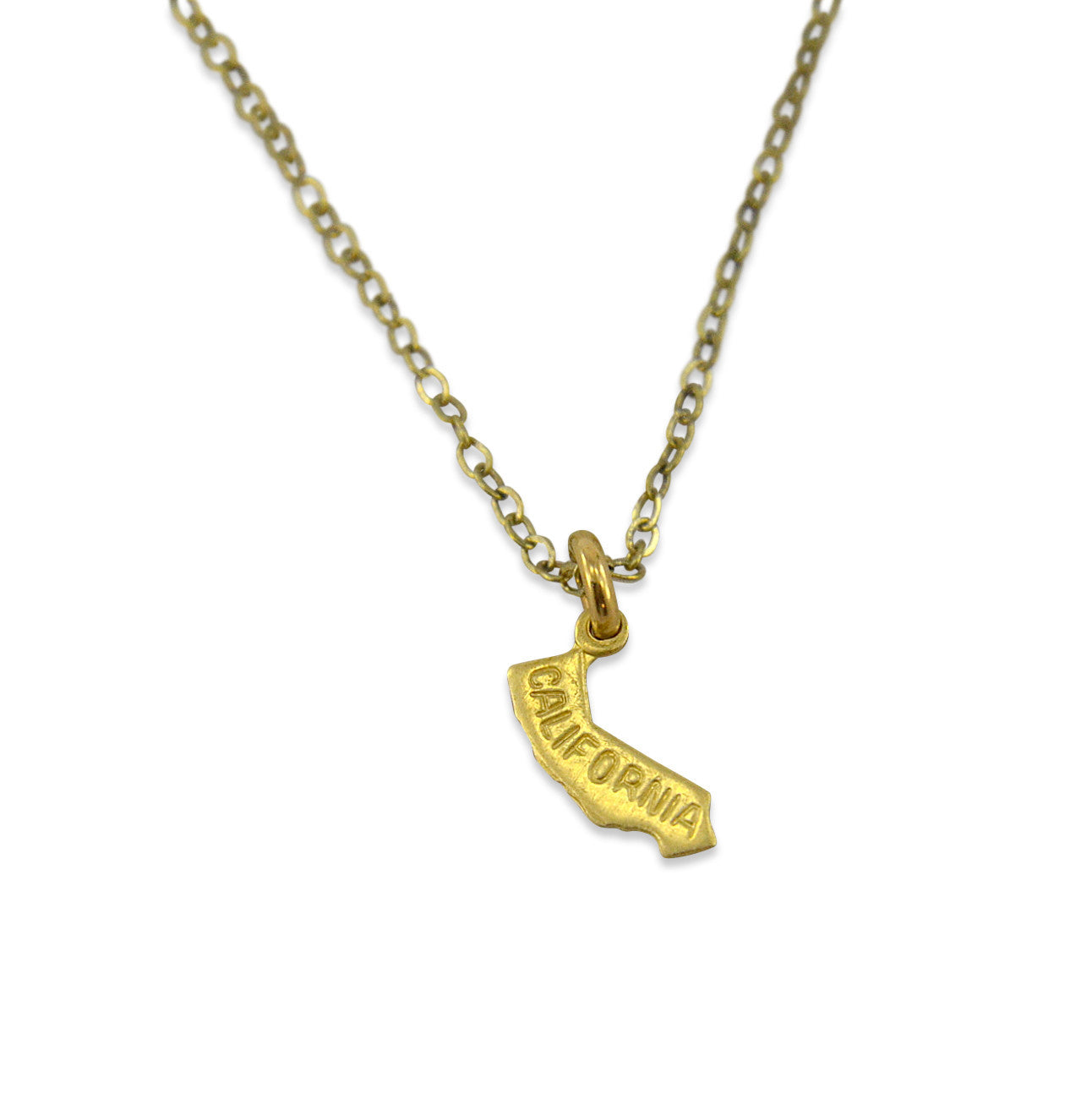 Small Gold State Charm Necklace - Gwen Delicious Jewelry Designs