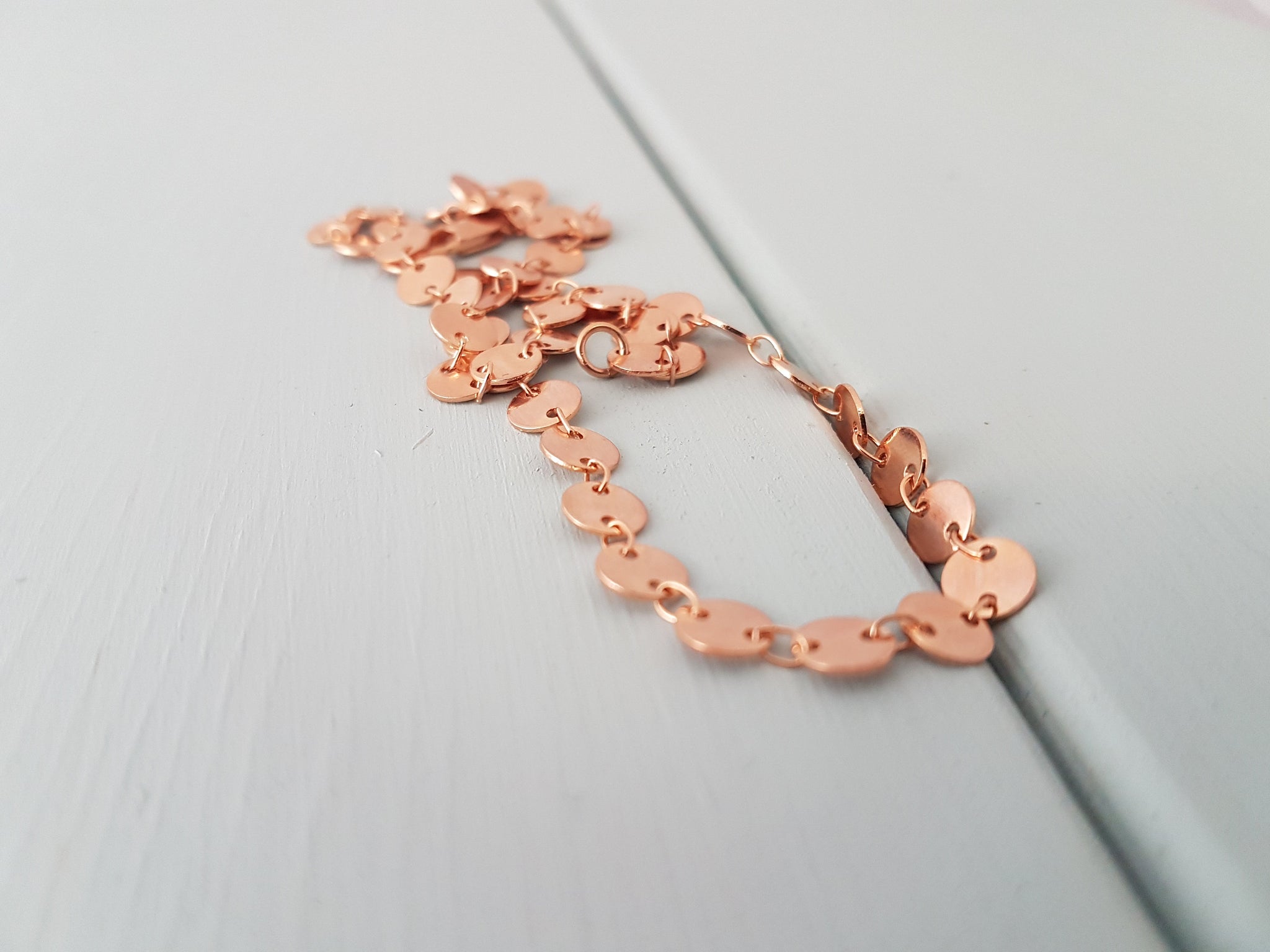 Rose Gold Coin Choker Custom Necklace Rose Gold Small Circle Choker Chain Layering Necklace in Rosegold Disc Chain Boho Jewelry Beach - Gwen Delicious Jewelry Designs