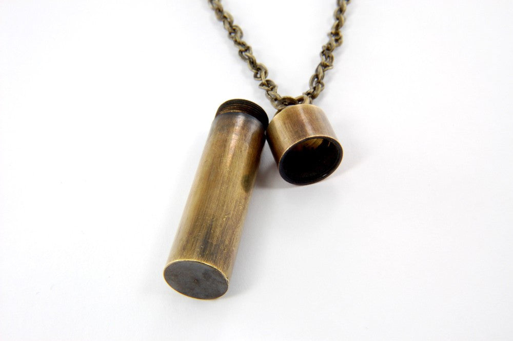 Secret Message Brass Necklace - Gwen Delicious Jewelry Designs