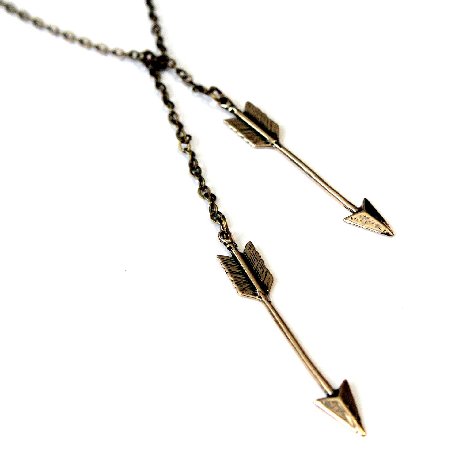 Double Arrow Lariat Necklace - Gwen Delicious Jewelry Designs