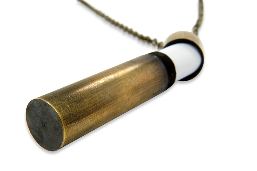 Secret Message Brass Necklace - Gwen Delicious Jewelry Designs