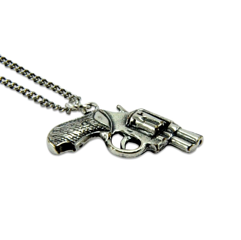 Pistol Necklace - Sterling Silver White Bronze - Gwen Delicious Jewelry Designs