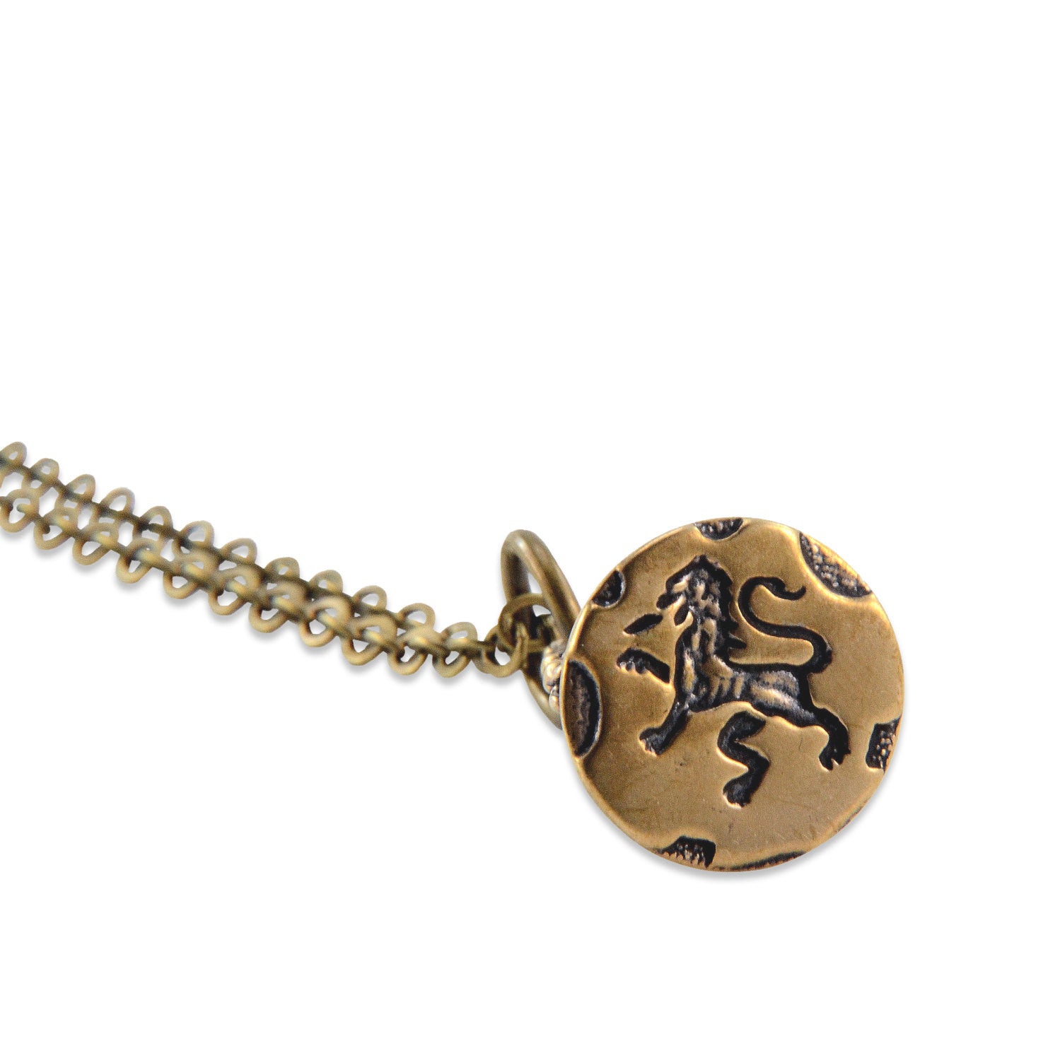 Rampant Lion Wax Seal Stamper Necklace - Gwen Delicious Jewelry Designs